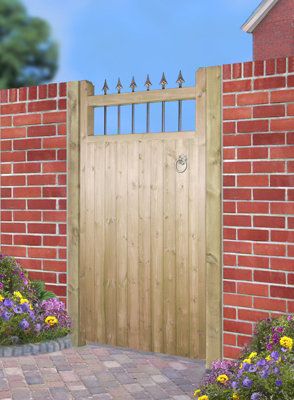 HAMPTO Tall Single Wooden Garden Gate 750mm Wide x 1800mm High - 3