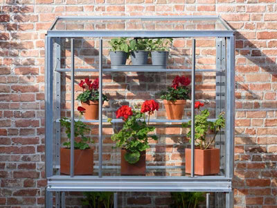 Hampton 3 Feet 4 Inches Lean to Mini Greenhouse - Aluminium/Glass - L340 x W53 x H176 cm - Anthracite