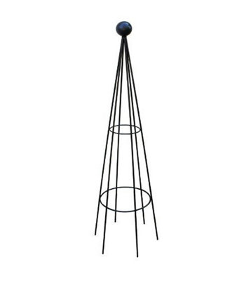 Hampton 8Ft Obelisk (Split) Bare Metal/Ready to Rust - Garden Plant Border Support - Solid Steel - L41 x W41 x H244 cm