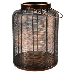 Hampton Copper Woven Metal Lantern H40cm W24cm