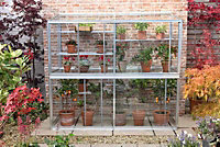Hampton-D 6 Feet 5 Inches Lean to Mini Greenhouse - Aluminium/Glass - L151 x W77 x H181 cm - Antique Ivory