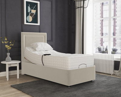 Hampton Electric Adjustable Bed Set Fabric Pocket Sprung Mattress - 3ft - Cream
