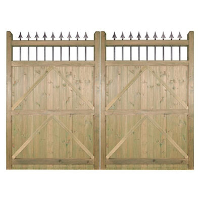 Hampton Tall Double Driveway Garden Gate - Pressure Treated ...