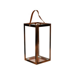 Hampton Tall Lantern - Metal - L25 x W25 x H60 cm - Copper
