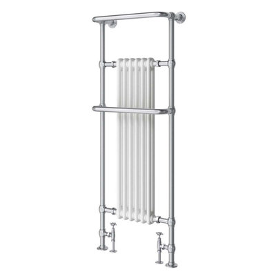 Hampton White & Chrome Heated Towel Rail - 1500x583mm