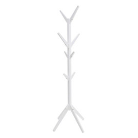 Hampton White Wooden Freestanding Hat and Coat Stand, Rack, Tree with 8 Hooks