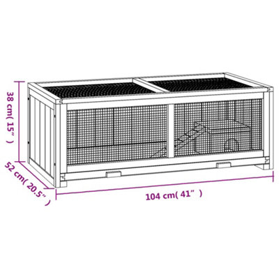 Hamster Cage 104x52x38 cm Solid Wood Fir - 9