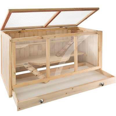 Hamster Cage Goldie - wooden, with 3 floors, 2 ramps, 95 x 50 x 50 cm - brown Price Comparisons | Compare The Build