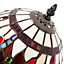 Hand Crafted Red Stained Glass Dragonfly Tiffany Lamp