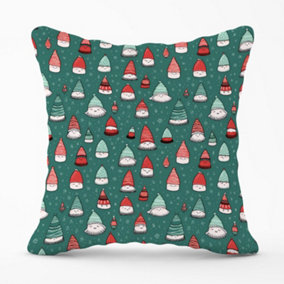 Hand Drawn Joyful Santa Hats Outdoor Cushion 45cm x 45cm