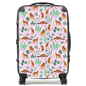 Hand Drawn Leopards Suitcase - Medium
