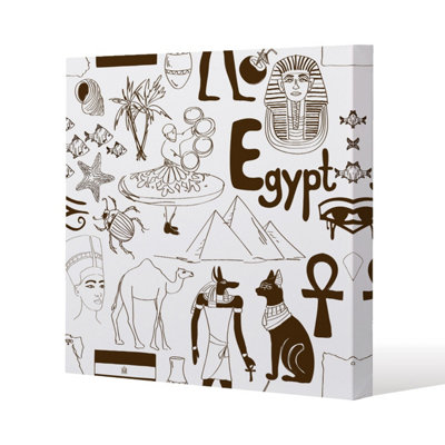 Hand drawn sketch Egypt (Canvas Print) / 101 x 101 x 4cm