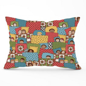 Hand Drawn Sleeping Doodle Faces Cushions 33cm x 48cm