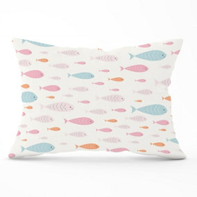 Hand Drawn Swimming Fish Cushions 33cm x 48cm