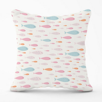 Hand Drawn Swimming Fish Cushions 45cm x 45cm