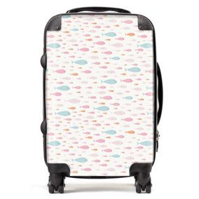 Hand Drawn Swimming Fish Suitcase - Cabin