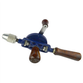 Hand Drill 1/4" / 8mm Chuck Hand Tools Double Pinion Wood Side Manual Turn
