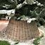 Hand Finished Christmas Tree Skirt -  Traditional Rustic Rattan Wicker Basket Trunk Surround