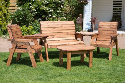 Wooden garden table and 2 online chairs