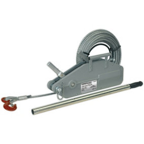 Hand Operated Wire Rope Puller - 1600kg Max Line Force - Quick Release Lever