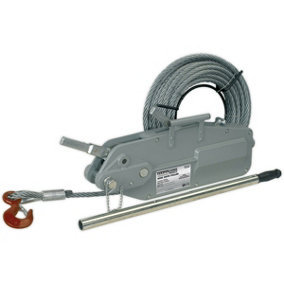 Hand Operated Wire Rope Puller - 3200kg Max Line Force - Quick Release Lever