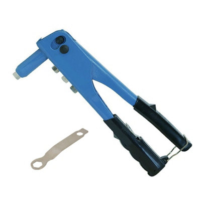 Hand Pop Riveter Gun 4 Head Nozzles Sizes for 2.4, 3.2, 4.0 & 4.8mm Blind Rivets