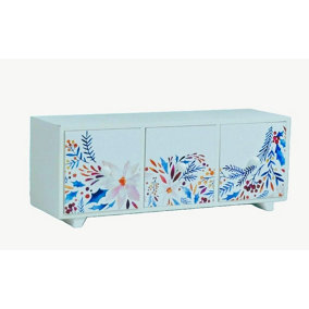 Hand Printed Women Jewellery Box  - Floral Multicolour