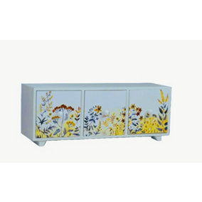 Hand Printed Women Jewellery Box  - Floral Yellow