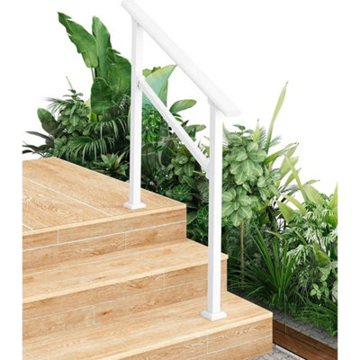 Hand Rails 3 Step Metal Stair Railing Handrail for Porch Deck Indoor ...