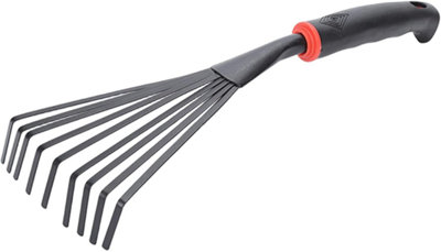 Hand Rake 9 Teeth Stainless Steel Small Garden Rake with Plastic Handle ...