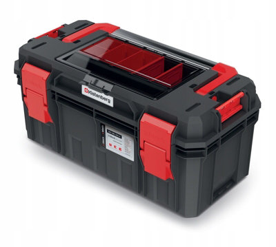 Hand tool box Modular Organis Stackable Lockable Heavy Duty Metal Hinges 3 Sizes Small with organiser