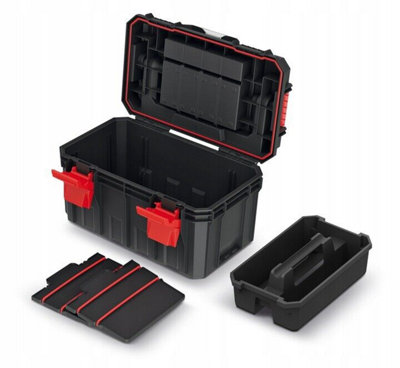 Hand tool box Modular Organis Stackable Lockable Heavy Duty Metal Hinges 3 Sizes Small