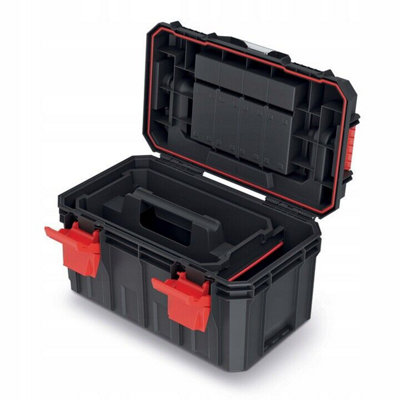 Hand tool box Modular Organis Stackable Lockable Heavy Duty Metal Hinges 3 Sizes Small - 4