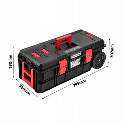 Hand tool box Modular Organis Stackable Lockable Heavy Duty Metal Hinges 3 Sizes Tool trolley