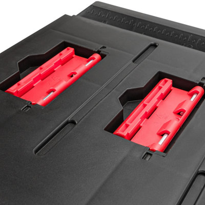 Hand tool box Modular Organis Stackable Lockable Heavy Duty Metal Hinges 3 Sizes Tool trolley - 3