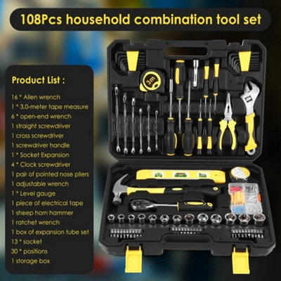 Hand Tool Kit Set 108pcs Household Daily Maintenance Car Repair ...