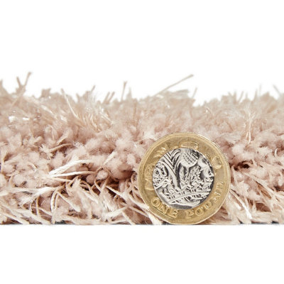 Hand tufted Solid Beige Plain Shaggy Rug-200cm X 290cm