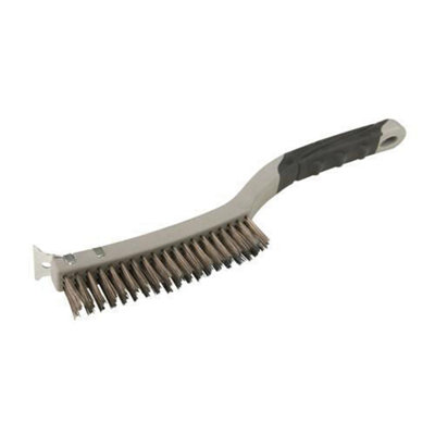 Wire brush for clearance scraping paint