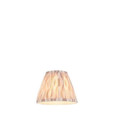 Handcrafted 16cm Tapered Cylinder Lamp Shade with Elegant Neutral Ikat Design