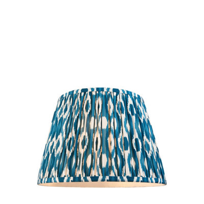 Handcrafted 35cm Marlin Blue Lamp Shade with Pleated Design