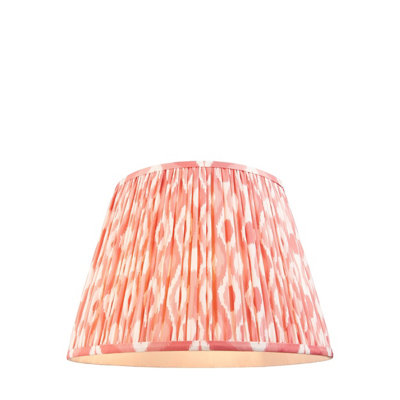 Handcrafted 40cm Coral Pink Tapered Lamp Shade with Elegant Pleated Design