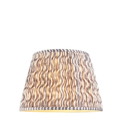 Handcrafted 40cm Pearl Grey Tapered Cylinder Lamp Shade with Pleated Design