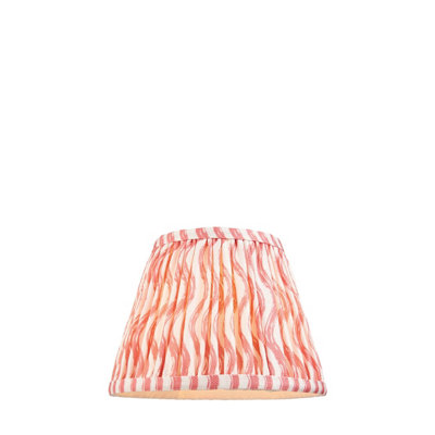 Handcrafted Coral Pink 20cm Tapered Lamp Shade with Pleated Design