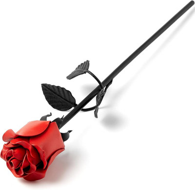 Handcrafted Iron Rose Flower - 100% Iron Flower with Matte Black Stem ...