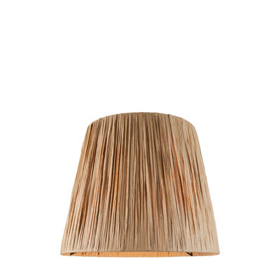 Handcrafted Natural Raffia Tapered Cylinder Lamp Shade - 32cm Elegant Light Fixture