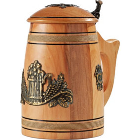 Handcrafted Oak Wooden Tankard Mug with Lid - Pint Capacity 0.88/0.5L - Stunning Medieval Tankard Gift - Unique Viking Style Stein