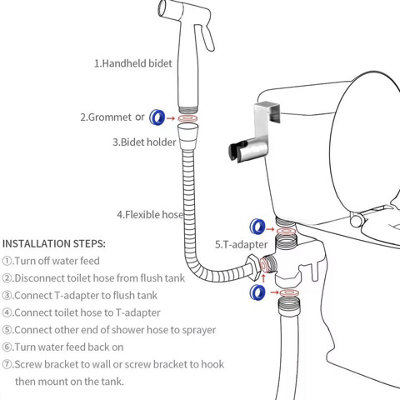 Handheld Bidet Toilet Jet Spray Muslims Hygienic Shattaf Douche Shower Kit