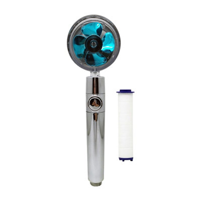 Handheld shower head, turbo fan, on off and pause switch, water saving ...