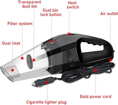 Powools Handheld Cordless Vacuum - High Power Car Vacuum With Fast Charge, Includes 2 Filters (Dragon Fire Orange)
