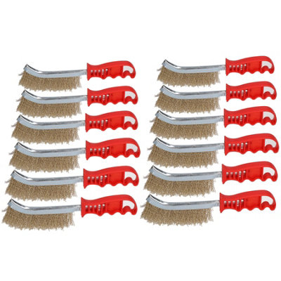 Handheld Wire Brush Rust Removal Remover Cleaning Hand Brushes 12 PC ...